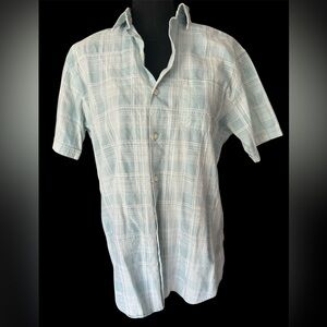 Van Heusen Men's Casual Light Blue Checkered Shirt
